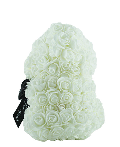 Lovers Design Floral Teddy Bear - White