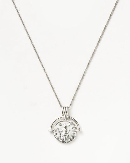 Lucy Williams Engravable Roman Arc Coin Necklace | Silver Plated Necklaces Missoma