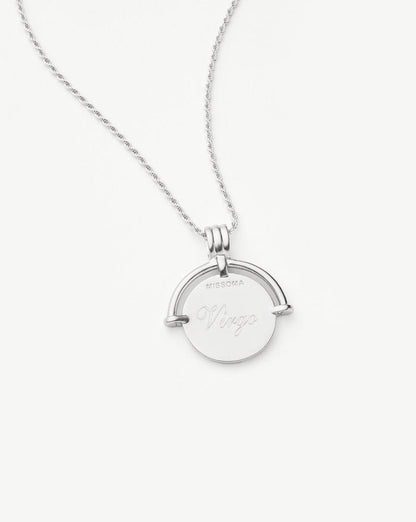 Lucy Williams Medium Engravable Roman Arc Coin Necklace | Silver Plated Necklaces Missoma