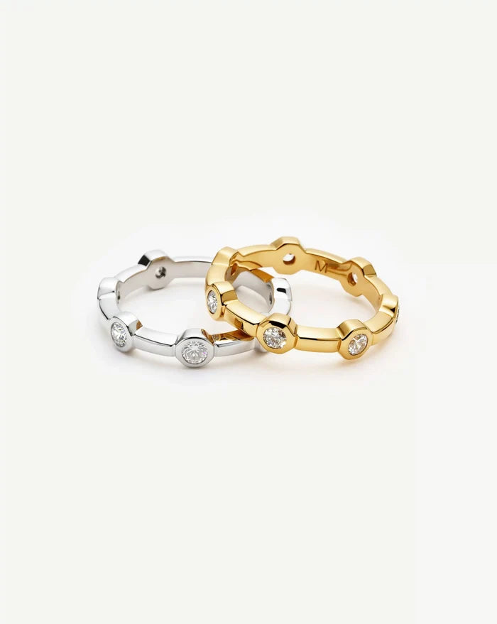 Lucy Williams Stackable Tennis Ring | 18ct Gold Plated Rings Missoma