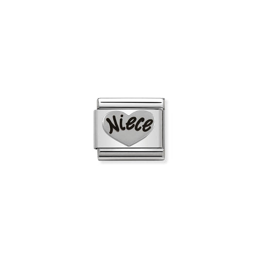 Nomination Classic Link Oxidized Silver Heart Niece Charm