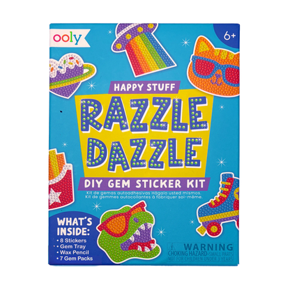 Razzle Dazzle Mini DIY Gem Sticker Kit - Happy Stuff - 8 Stickers