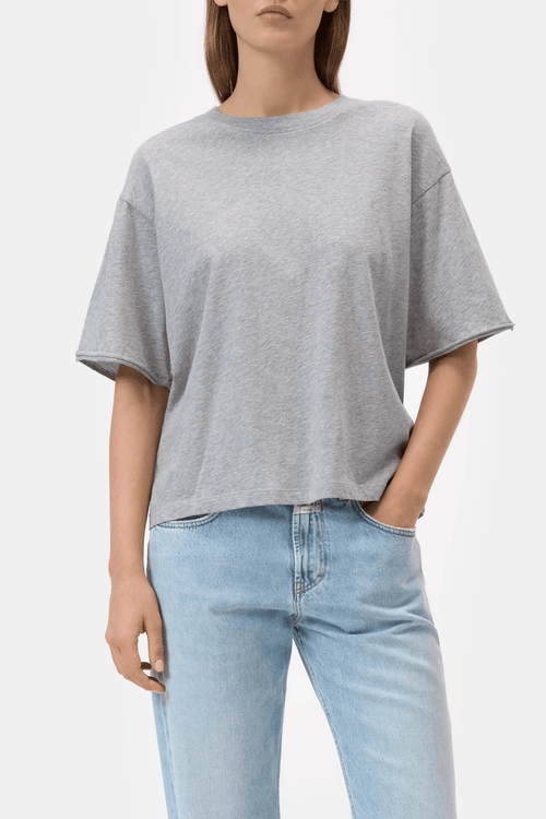 Relaxed T-Shirt Made of Organic Cotton in Light Grey Melange