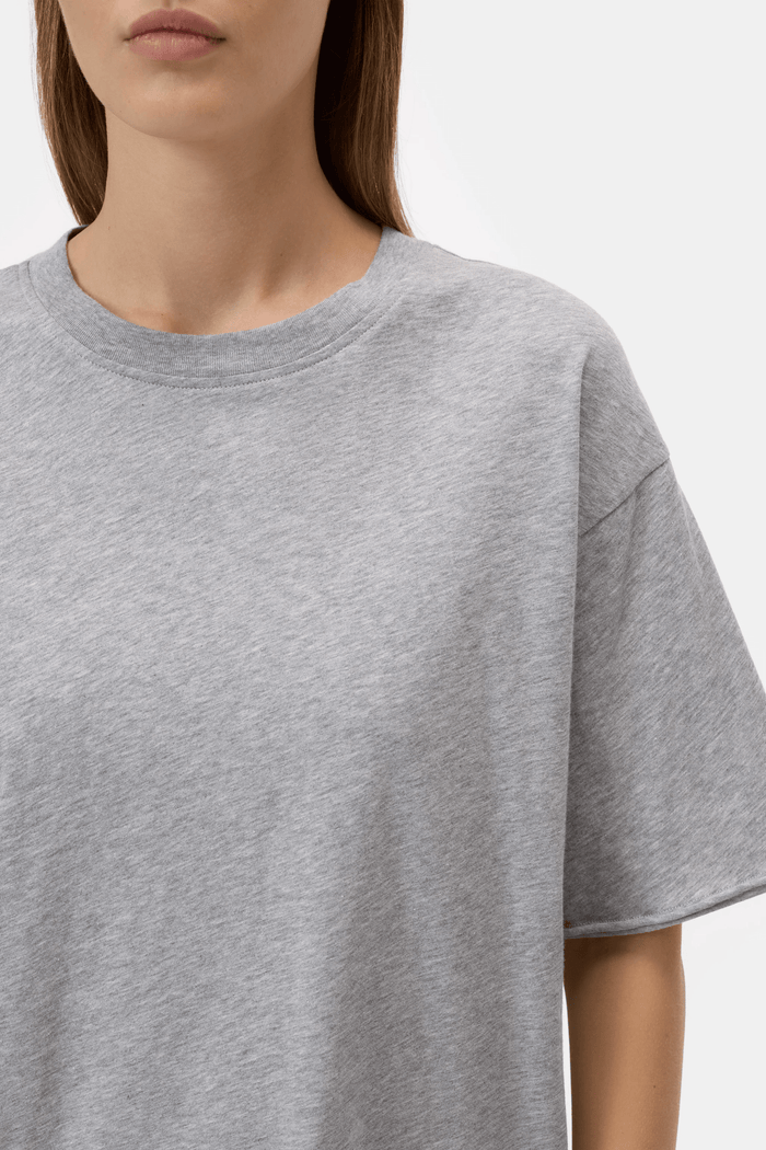 Relaxed T-Shirt Made of Organic Cotton in Light Grey Melange