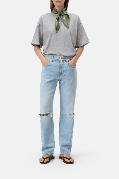 Relaxed T-Shirt Made of Organic Cotton in Light Grey Melange