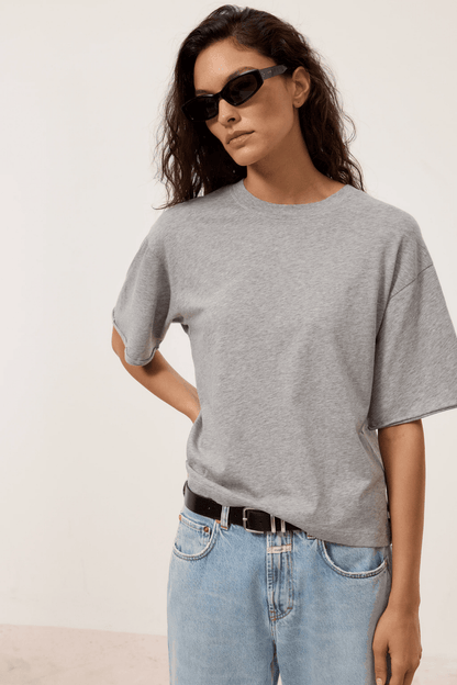 Relaxed T-Shirt Made of Organic Cotton in Light Grey Melange