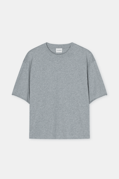 Relaxed T-Shirt Made of Organic Cotton in Light Grey Melange