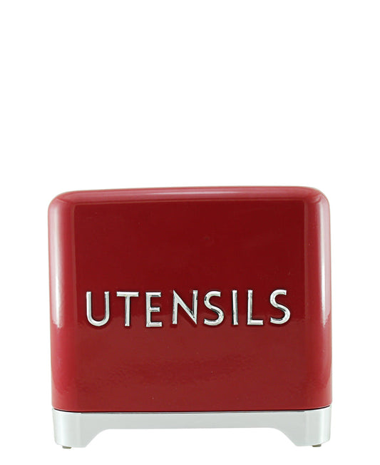Retro Utensils Tin - Red & Silver