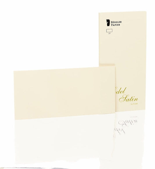 Rössler, Briefkarten, Edel Satin, DL, 20, ivory glatt, Einzelkarten-1