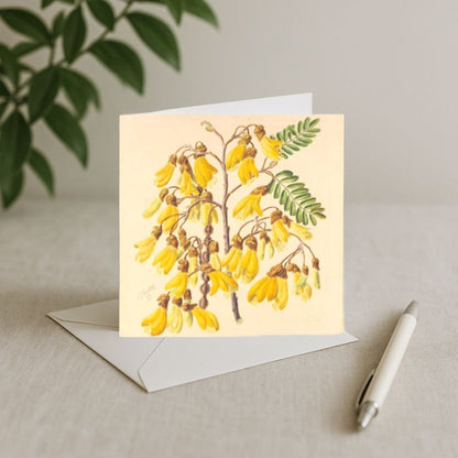 Sarah Featon - Card - Yellow Kowhai