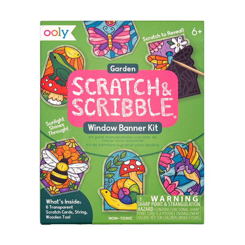 Scratch & Scribble Mini Window Banner Kit - Garden - 6 Cards