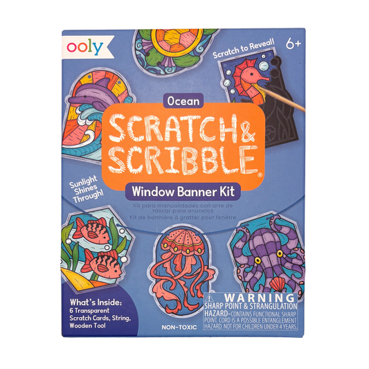 Scratch & Scribble Mini Window Banner Kit - Ocean - 6 Cards