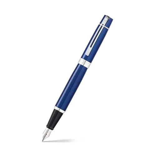 Sheaffer Füller 300 silber, Stahfeder, dunkelblau