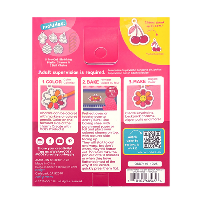 Shrink-Its! Mini DIY Shrink Art Kit - Good Vibes - 5 Charms