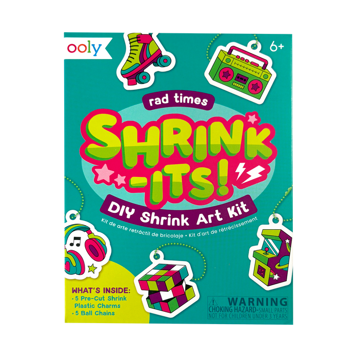 Shrink-Its! Mini DIY Shrink Art Kit - Rad Times - 5 Charms