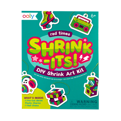 Shrink-Its! Mini DIY Shrink Art Kit - Rad Times - 5 Charms