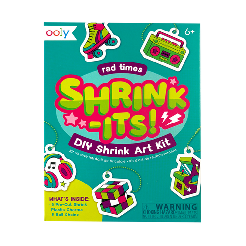 Shrink-Its! Mini DIY Shrink Art Kit - Rad Times - 5 Charms