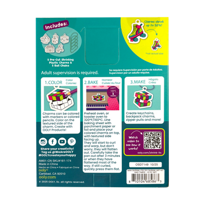 Shrink-Its! Mini DIY Shrink Art Kit - Rad Times - 5 Charms