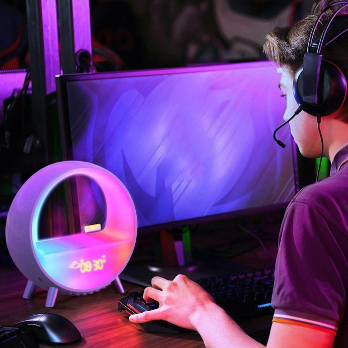 Smart Alarm Clock with Wireless Charger, smart clock for gaming