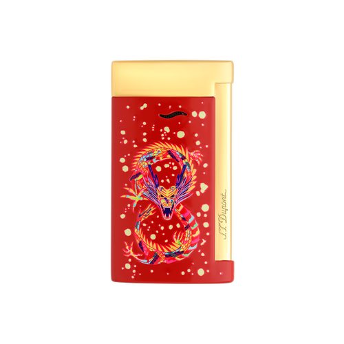 ST Dupont Feuerzeug Slim 7 Dragon, Ltd. Edt., Burgundy