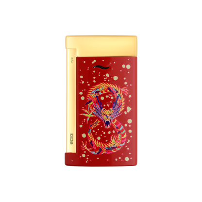 ST Dupont Feuerzeug Slim 7 Dragon, Ltd. Edt., Burgundy