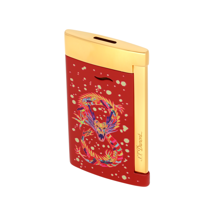ST Dupont Feuerzeug Slim 7 Dragon, Ltd. Edt., Burgundy