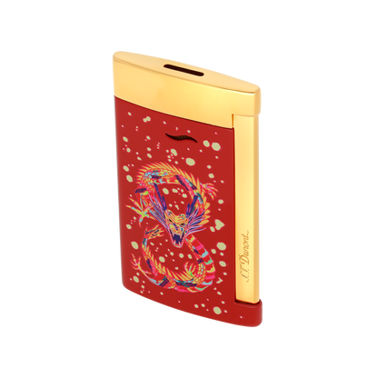 ST Dupont Feuerzeug Slim 7 Dragon, Ltd. Edt., Burgundy