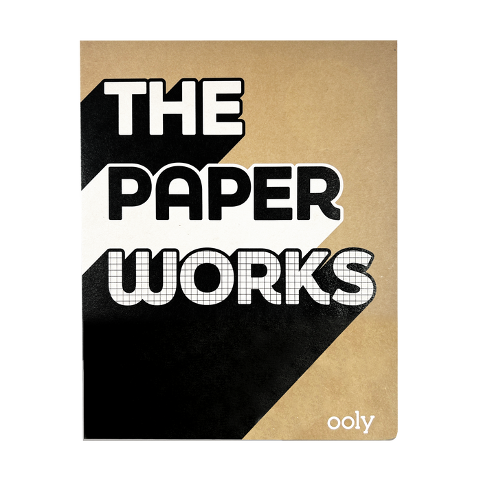 Front cover of OOLY's The Paper Works Sketchbook on a white background