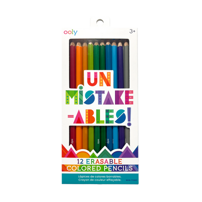 Front of packaging of OOLY Un-Mistakeables! Erasable Colored Pencils