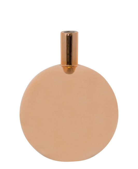Urban Decor Clear Round Copper Vase 18cm - Peach