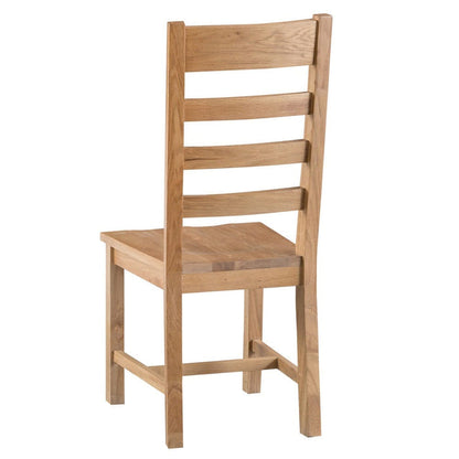 Winchester Oak Ladder Back Chair With Wooden Seat