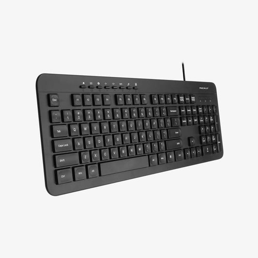 Macally Wired Computer Keyboard for Windows PC - on white background