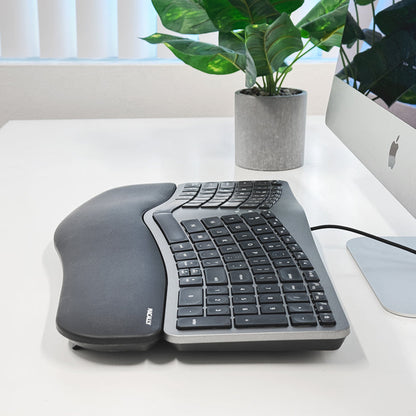 Macally Best Ergonomic Keyboard for Mac - rear view showing connectivity ports