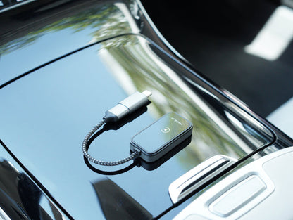 Macally Wireless CarPlay Adapter - rear view showing connectivity ports