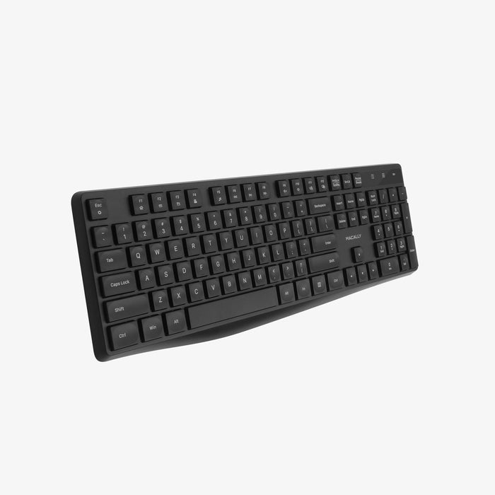 Macally Wireless Full Size Keyboard for Windows PC in black - on white background