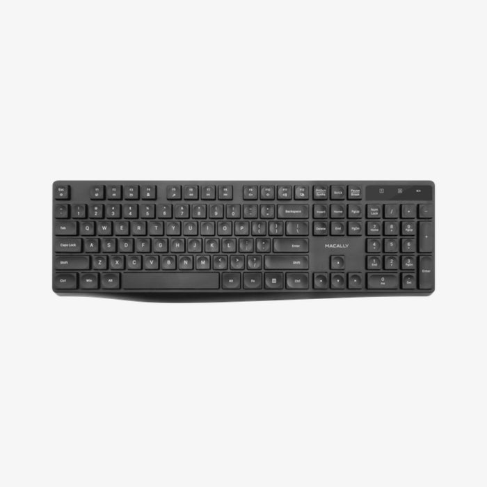 Macally Wireless Full Size Keyboard for Windows PC - close-up of product details and texture