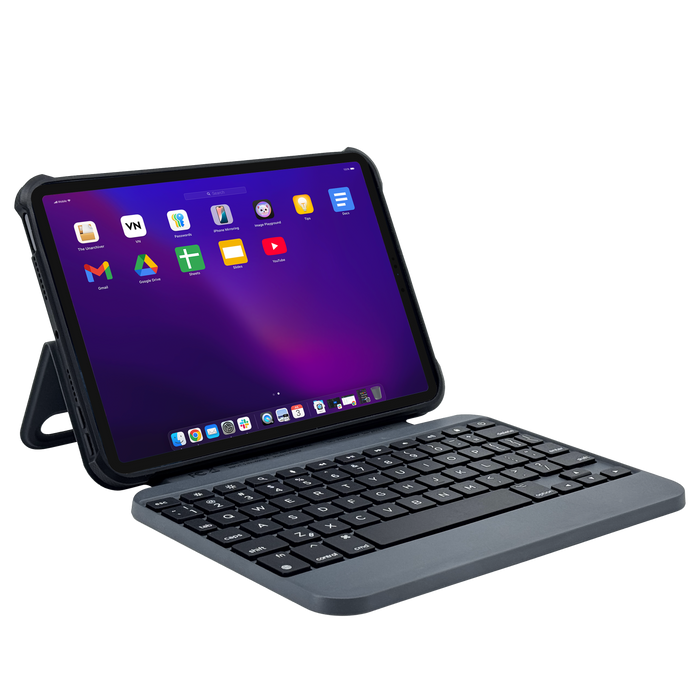 Macally Wireless iPad Mini Keyboard Case for iPad Mini A17 Pro & Mini 6 - top-down view showing design details