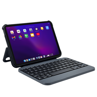 Macally Wireless iPad Mini Keyboard Case for iPad Mini A17 Pro & Mini 6 - top-down view showing design details