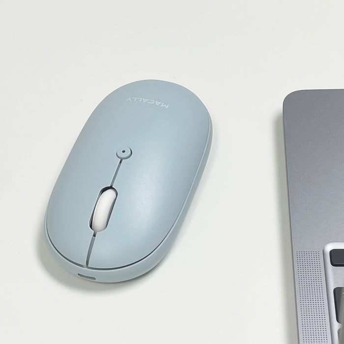 Macally Wireless Mouse for Mac and PC - in use on modern desk setup