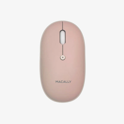 Macally Wireless Mouse for Mac and PC in pink - on white background