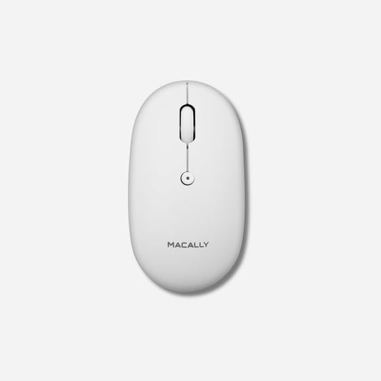 Macally Wireless Mouse for Mac and PC in white - on white background