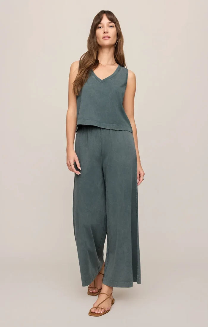 Z Supply Scout Jersey Crop Flare Pant, Emerald Cove