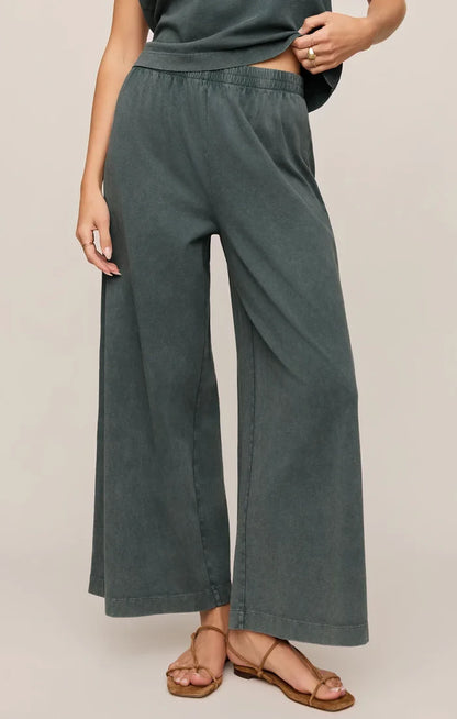 Z Supply Scout Jersey Crop Flare Pant, Emerald Cove