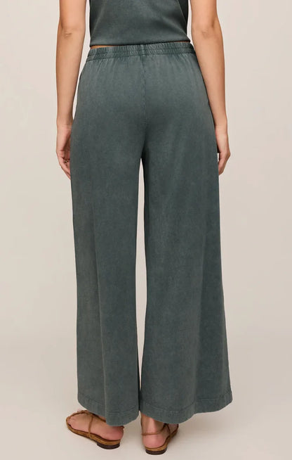 Z Supply Scout Jersey Crop Flare Pant, Emerald Cove