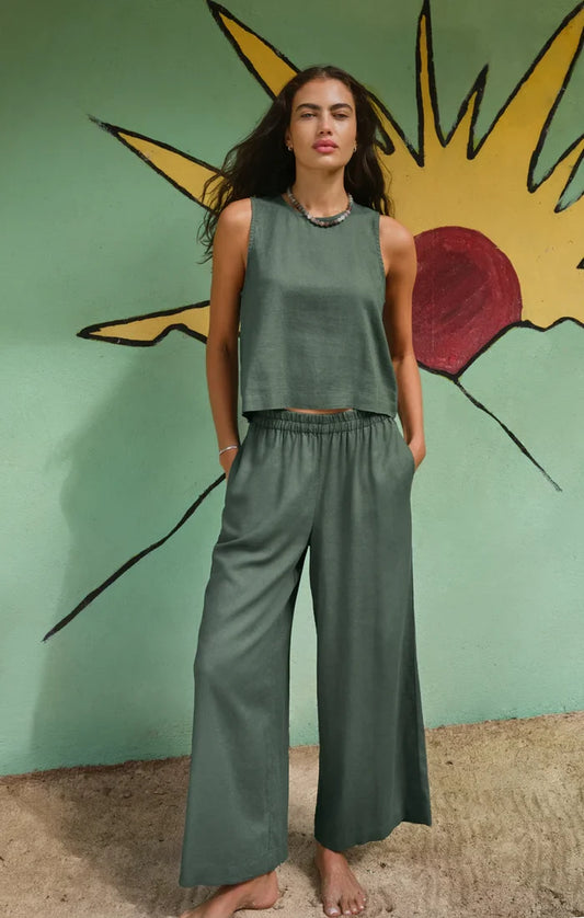 Z Supply Scout Linen Pant, Everglade