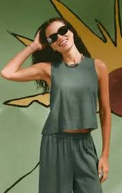 Z Supply Sloane Linen Top, Everglade