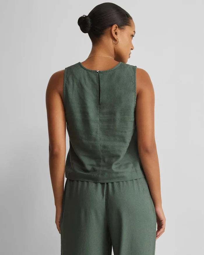 Z Supply Sloane Linen Top, Everglade